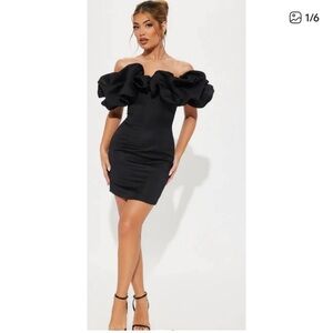 NWT-Parisian Nights Black Midi Dress